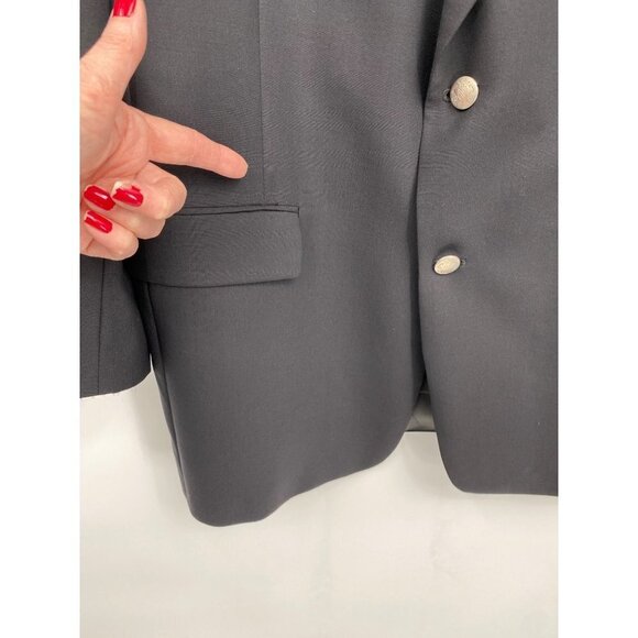 Hart Schaffner Marx Mens Blazer Size 44 Black London Shop Metal Buttons Union Ta - Picture 8 of 15